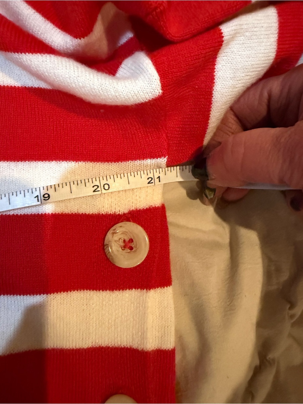 Boden Grace Buttom Red White StripedJumper Sweater Size M - Picture 6 of 6